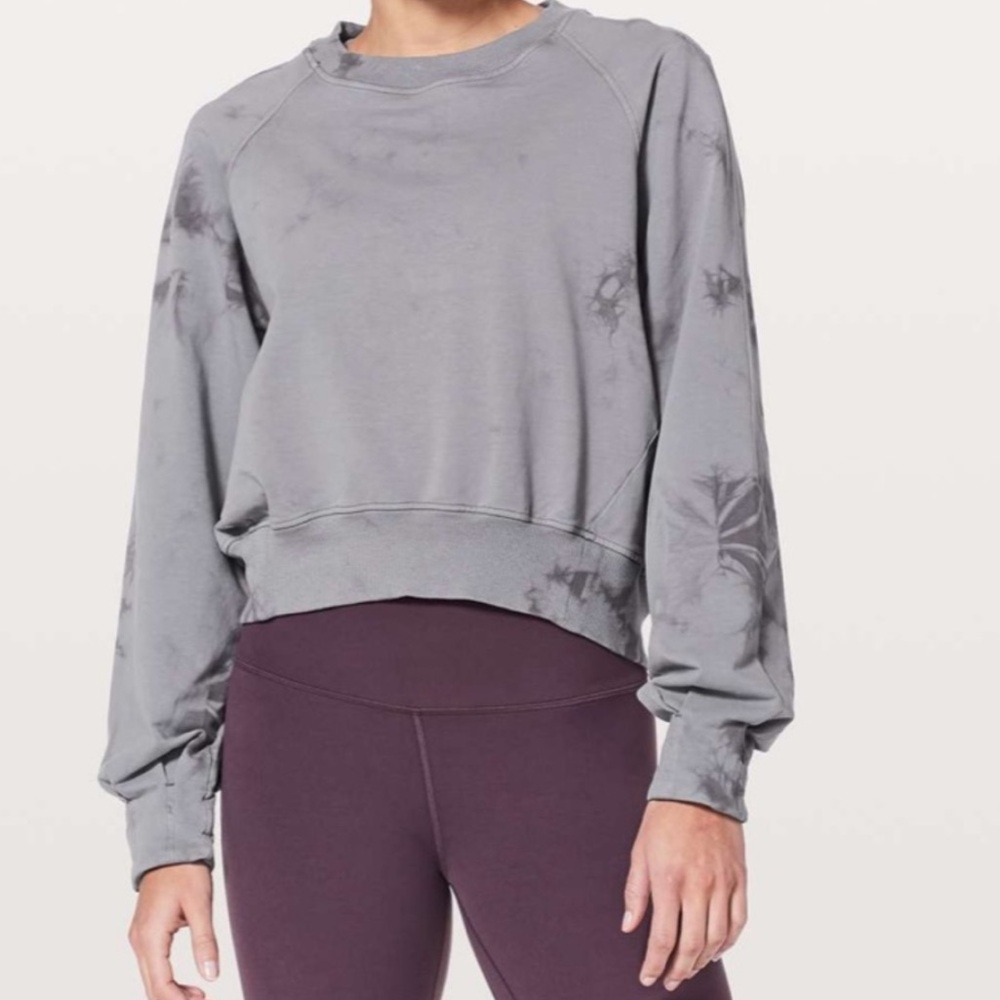 Lululemon Its A Wash Long Sleeve Shibori Dove Grey Cement Grey